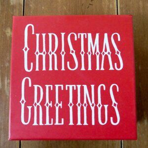 Rosanna Vintage Holiday Seasons Greetings Boxed Square Tray Catchall Dish